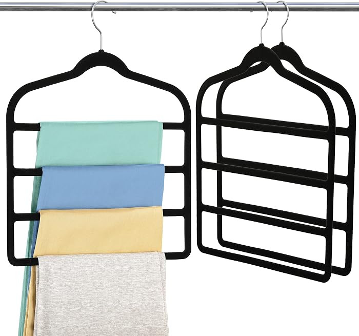 Velvet Pant Clothes Hanger Space Saving Non Slip Shorts Hanger, Myfolrena Jeans Slack Trousers Ha... | Amazon (US)