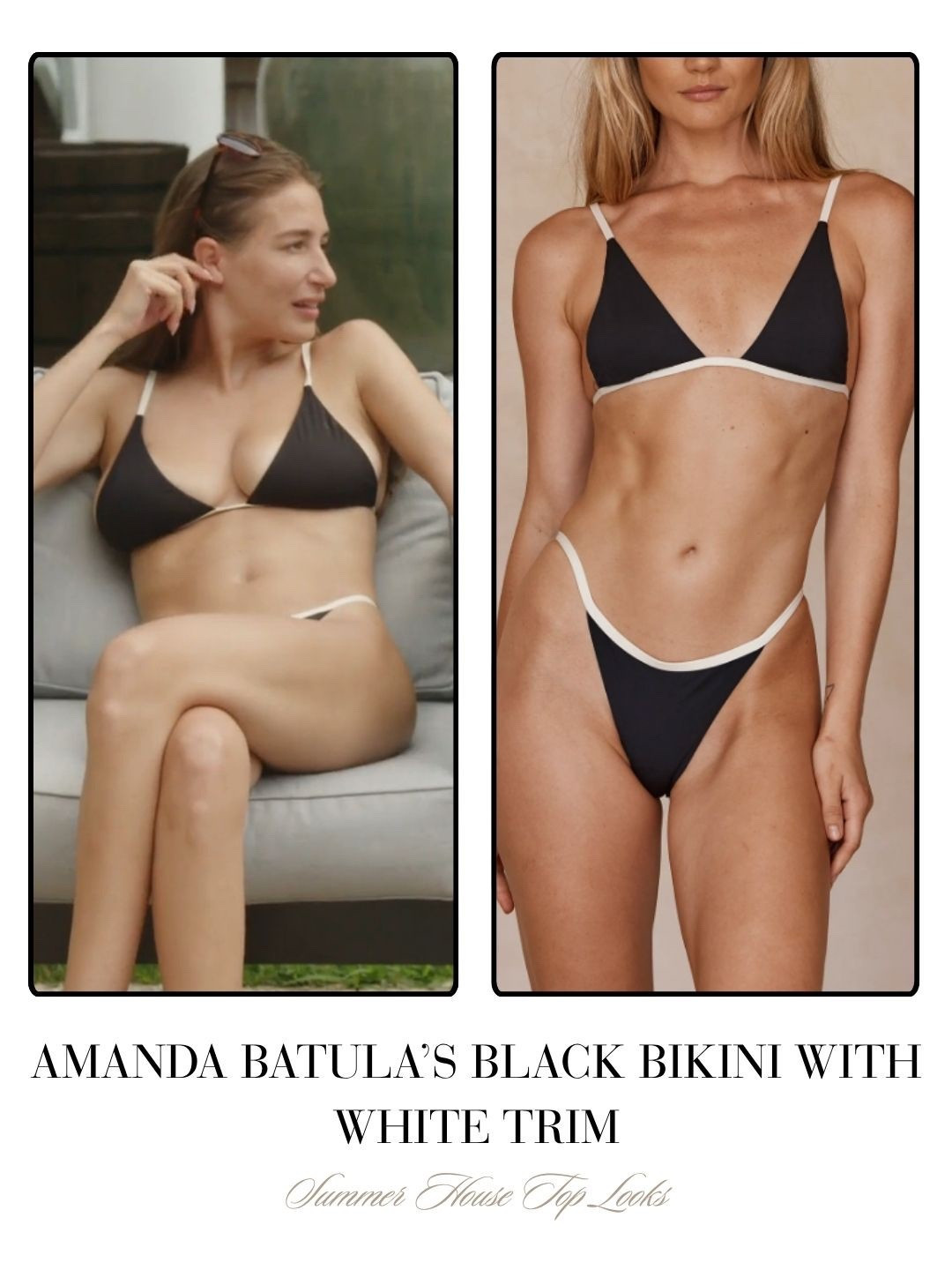 Amanda Batula’s Black Bikini with White Trim 