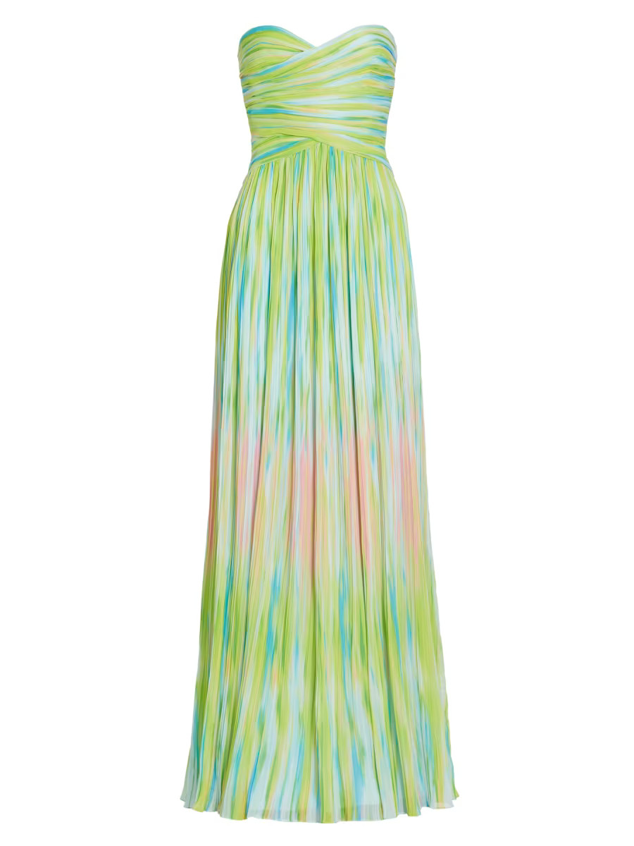 Mila Chiffon Print Strapless Maxi Dress | Saks Fifth Avenue