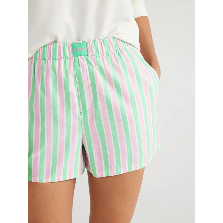 Joyspun Women's Woven Pajama Boxer Shorts, Sizes XS to 3X | Walmart (US)