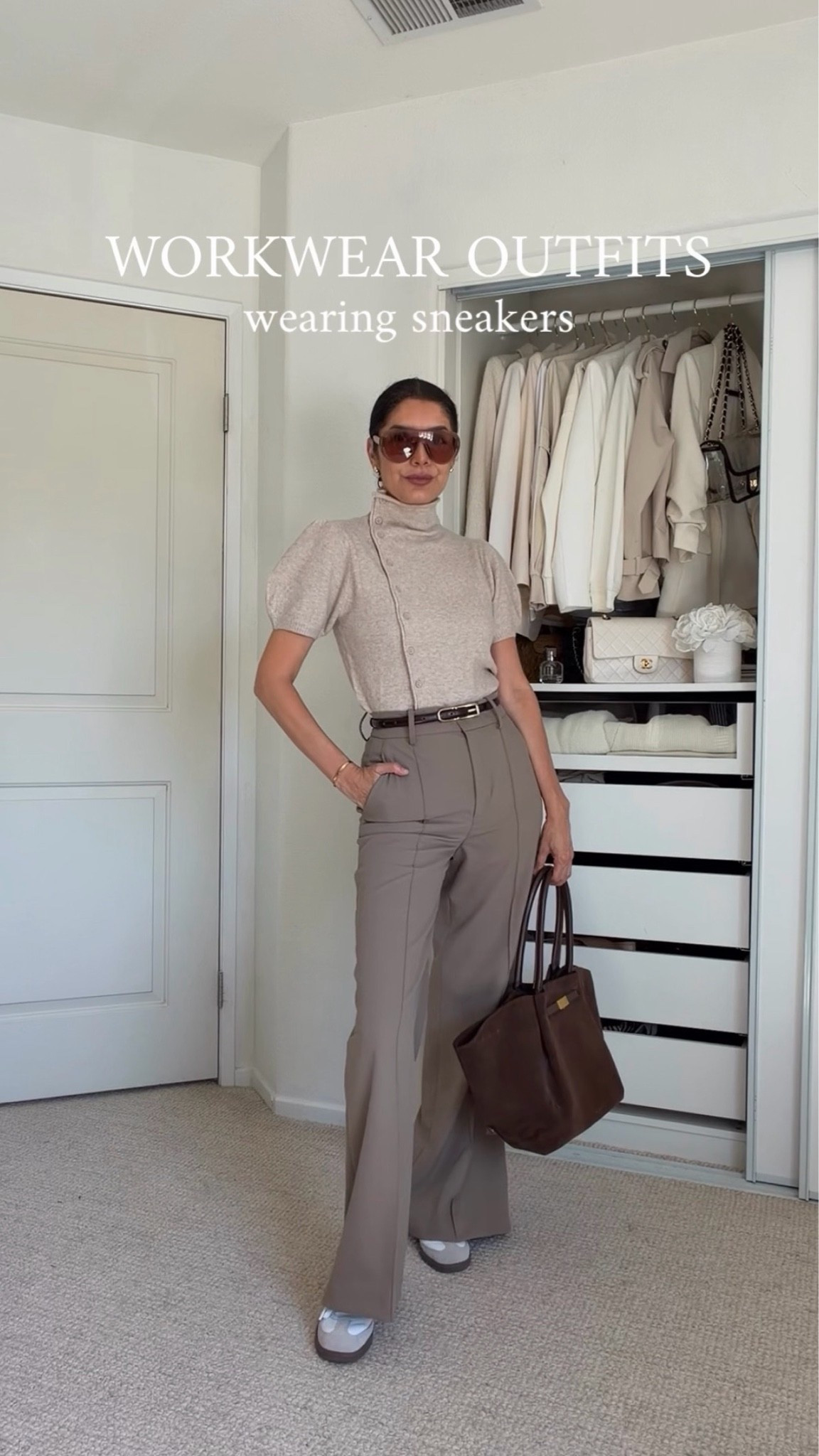 WORKWEAR OUTFITS 👟 Styling sneakers for the office

Yes, you can absolutely wear sneakers to the office and still look polished. I’m styling my Adidas Samba and Adidas Barreda sneakers for these workwear looks—I love both for the office because their sleek silhouettes pair so well with tailored trousers without making the outfit feel too casual.

I’m wearing Zara trousers size XS and @Zara  knit top size XS, then adding my DeMellier brown suede tote bag for that elevated finishing touch. 🤎

These are the kind of comfortable business casual outfits I could wear all day.
@Zara 
➫ MY BODY MEASUREMENTS FOR YOUR REFERENCE
Bra: 32C (81 cm) | Waist: 26” (66 cm) | Hips: 38” (96.5 cm) | Height: 5’7” (170 cm)

workwear outfits with sneakers | office outfits with sneakers | Adidas Samba work outfit | Adidas Barreda outfit | sneakers with trousers | Zara workwear | Zara trousers | business casual sneakers | comfortable office outfits | DeMellier bag | Toteme suede bag | professional outfits for women | fashion over 40 | fashion over 50

#WorkwearOutfits #OfficeStyle #AdidasSamba #LTKStyle

#LTKOver40 #LTKSeasonal #LTKgrwm