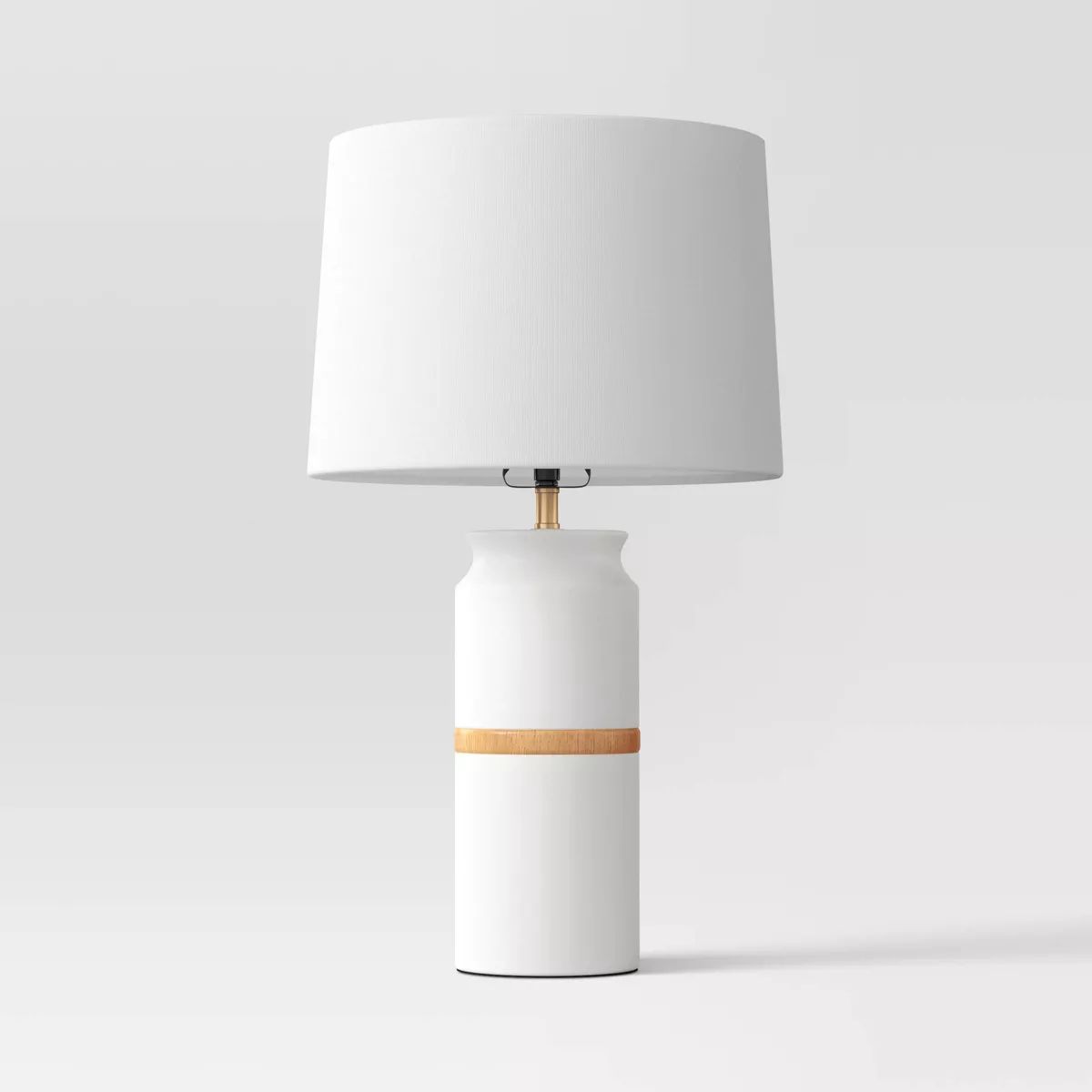 Ceramic and Wood Table Lamp White (Includes LED Light Bulb) - Threshold™ | Target