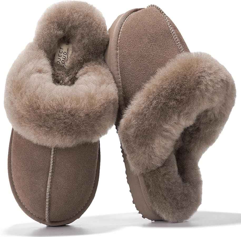 Project Cloud Genuine Leather Slippers for Women Footwear with Genuine Fur Lining Womens Clogs & ... | Amazon (US)