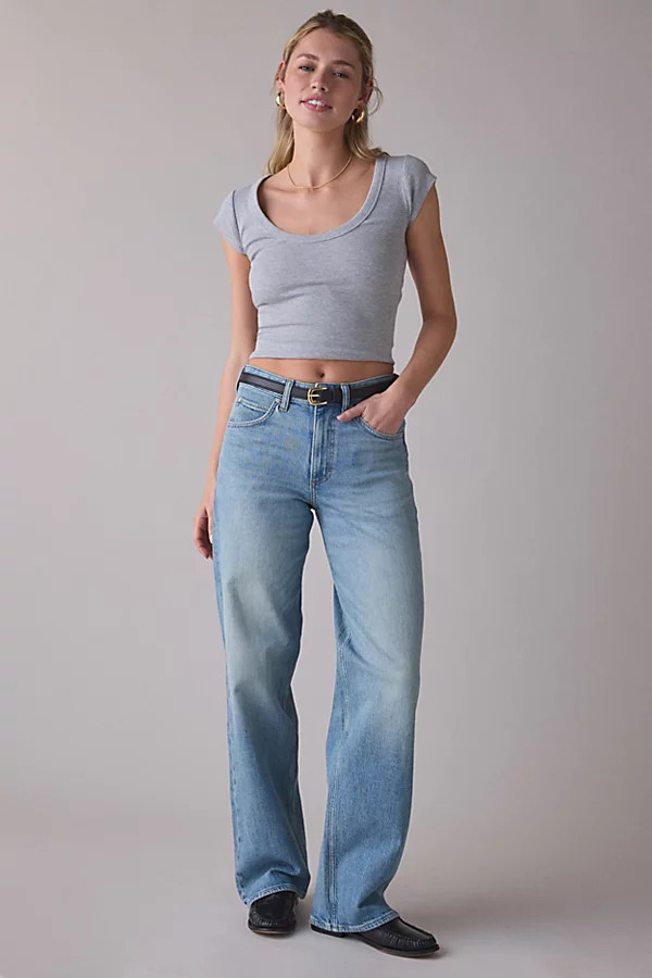 Lee Rider Mid-Rise Loose Straight Jeans in Shallow End, Women's at Urban Outfitters | Urban Outfitters (US and RoW)