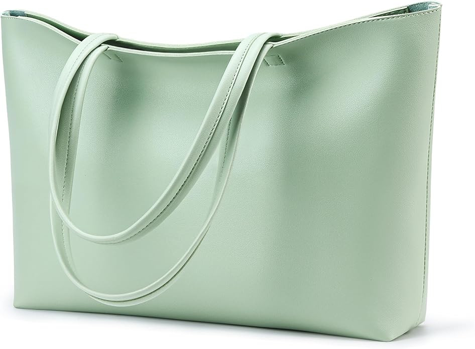 KALIDI Tote Bag Zipper Shoulder Bag Faux Leather Purses for Women Large Casual Handbag Work Datin... | Amazon (US)