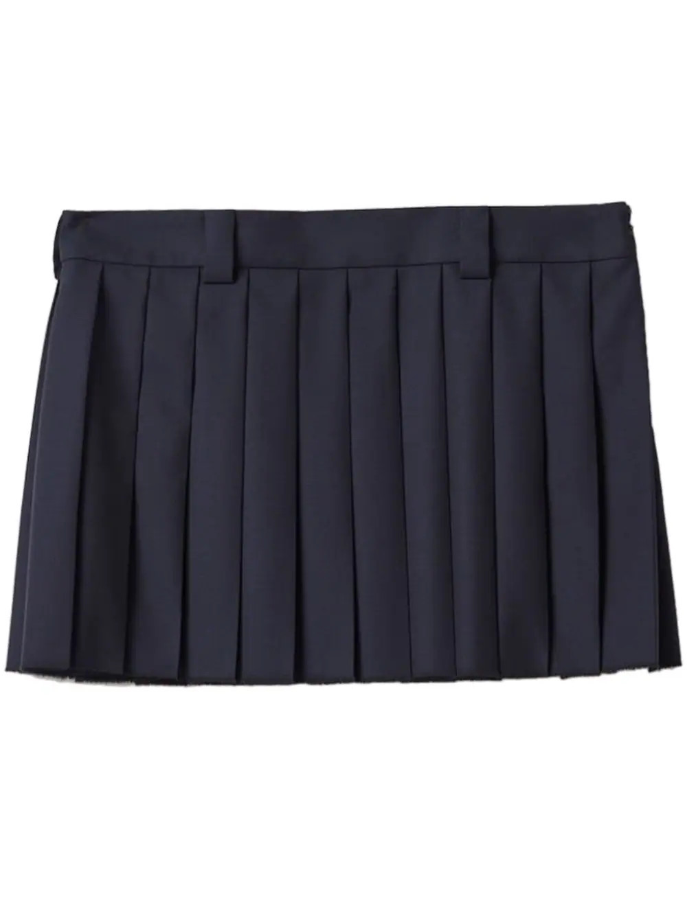 Miu Miu pleated wool miniskirt - Blue | Farfetch Global