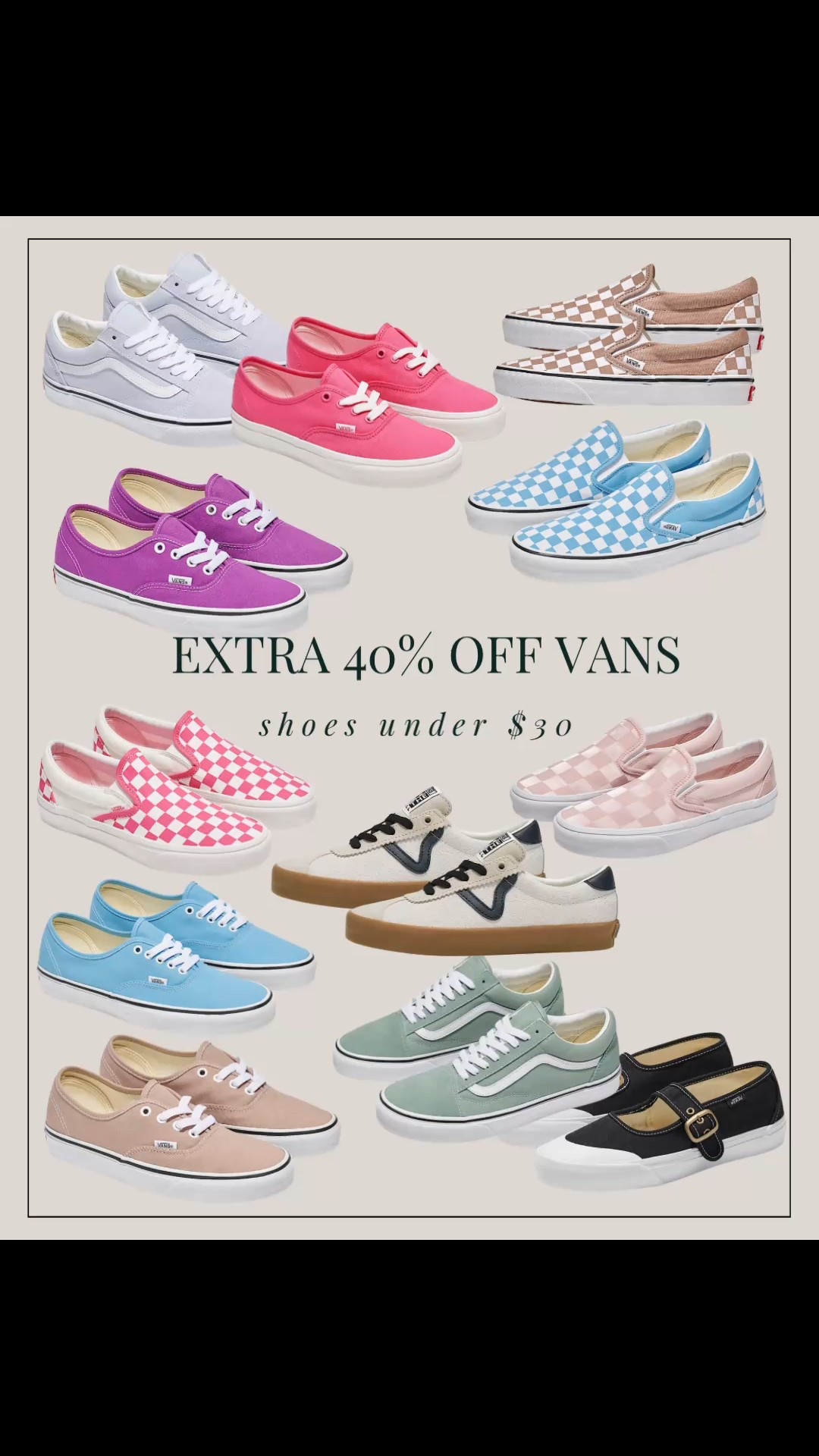 Now’s the time to stock up at Vans! Take an additional 40% off select shoes and apparel! 

#LTKSaleAlert