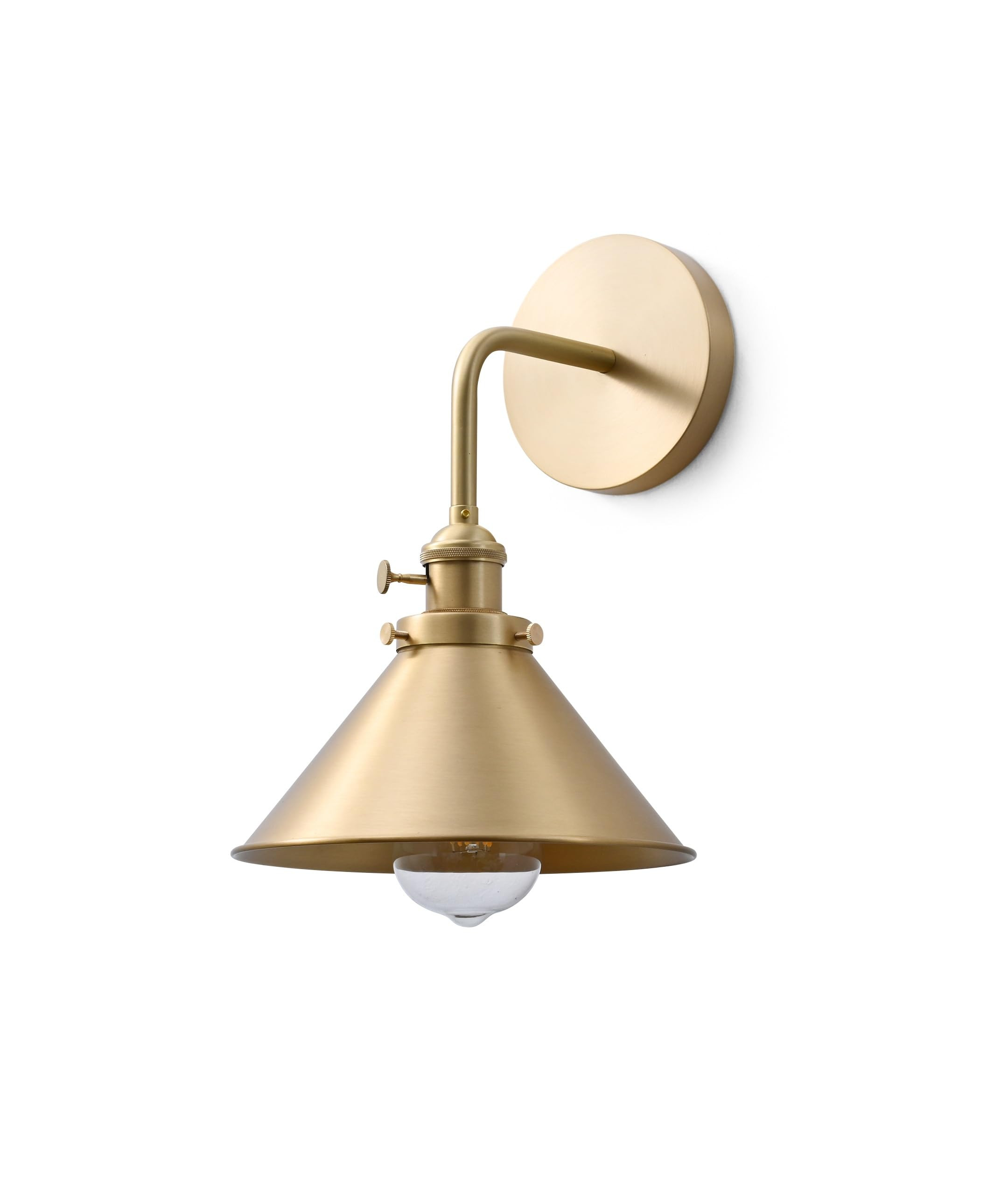 8 Inch Brass Cone Hardwired Modern Farmhouse Wall Sconce Brass Vintage Indoor Sconce Light for Ba... | Amazon (US)