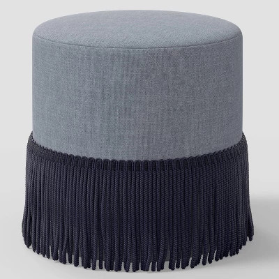 Fringe Ottoman Performance Textured Weave River Navy - Threshold™ | Target
