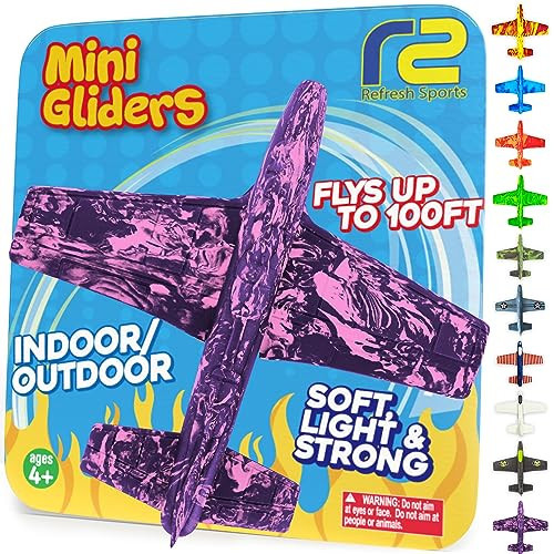 Foam Airplanes for Kids - Best Girl Toys Age 4 & Up - Engaging Toy for 7 Year Old Girl Birthday Gifts - Stocking Stuffers for Girls All Ages - Fun Sports Toy & Party Favors & Outdoor Toys Age 6-8+ | Amazon (US)