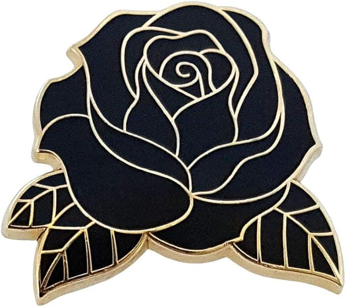Pinsanity Black Rose Enamel Lapel Pin | Amazon (US)