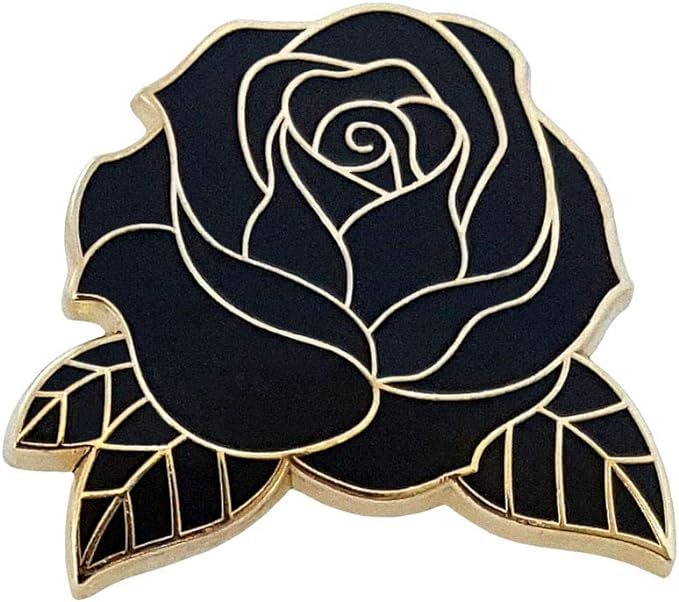 Pinsanity Black Rose Enamel Lapel Pin | Amazon (US)