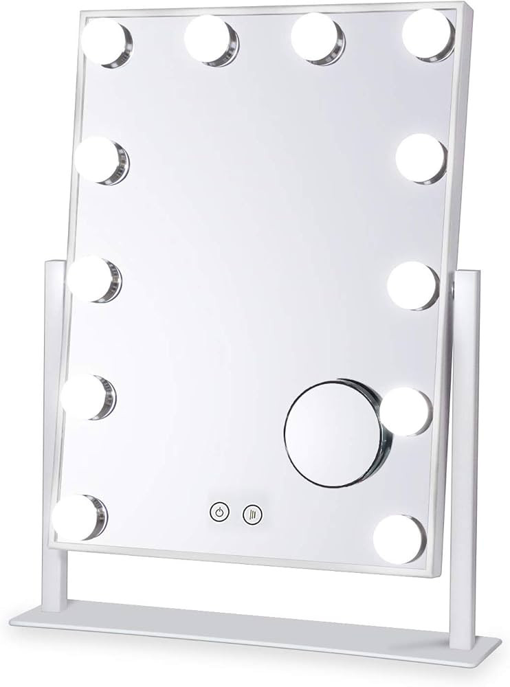 BSLE Vanity Mirror Lighted Makeup Mirror,Tabletop Mirror with 12pc Dimmable LED Lights，3 Color ... | Amazon (US)