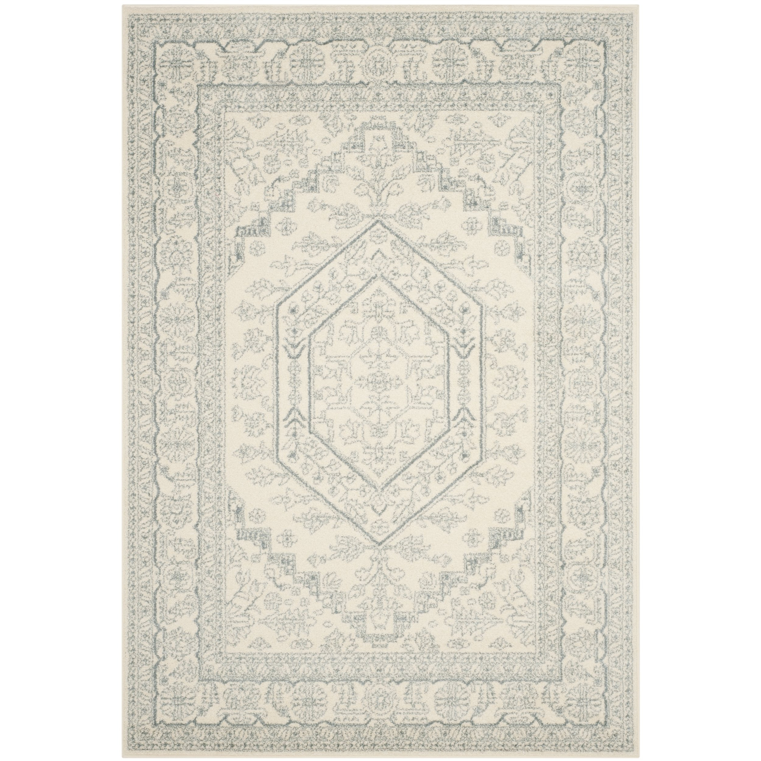 SAFAVIEH Adirondack Collection Area Rug - 8' x 10', Ivory & Slate, Oriental Medallion Design, Non... | Amazon (US)