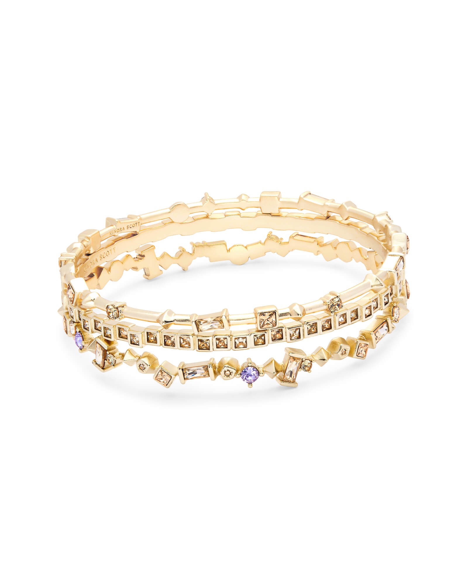 Malia Gold Bangle Bracelet Set in Smoky Mix | Kendra Scott