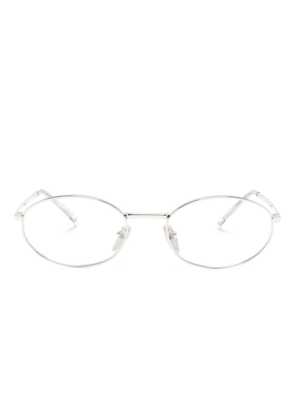 Prada Eyewear oval-frame Glasses | Grey | FARFETCH AU | Farfetch Global