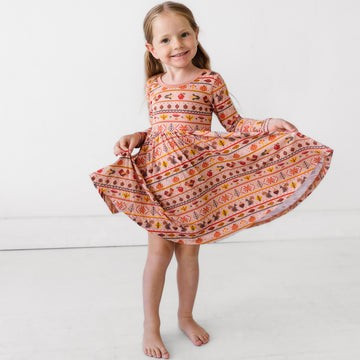 Harvest Fair Isle Twirl Dress | Little Sleepies