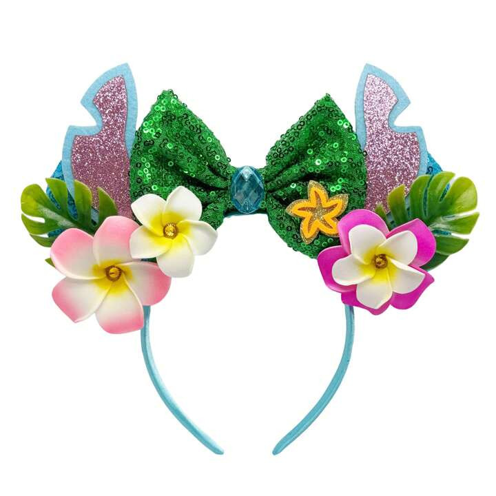 Interstellar Plumeria Ear Headband With Green Leaf Long Ear Accessory For Party, Cosplay Costume ... | SHEIN
