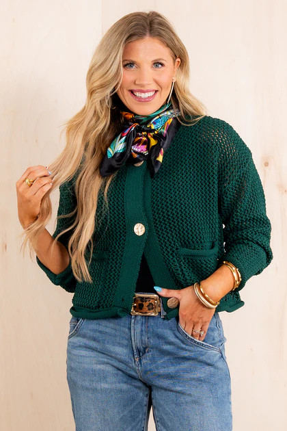 Come to Me Forest Green Long Sleeve Button Down Cardigan | The Willow Tree