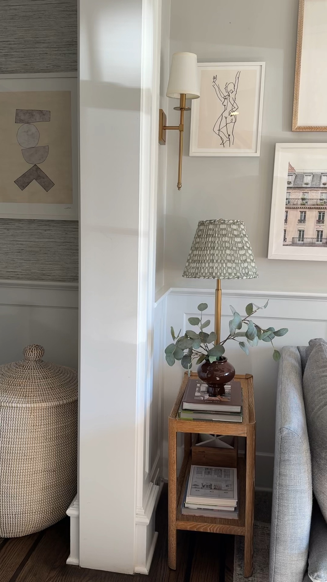 Lighting can really change the look of a room! I recently swapped new table lamps into our den and I love how they make the room feel lighter and brighter. I wanted something with more height and a bit of pattern and these are perfect (and not a bad price!) You can choose the color of the shade (it also comes in blue!)