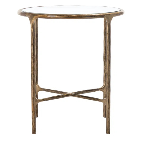 Gallia 20'' Tall Glass Cross Legs End Table | Wayfair North America