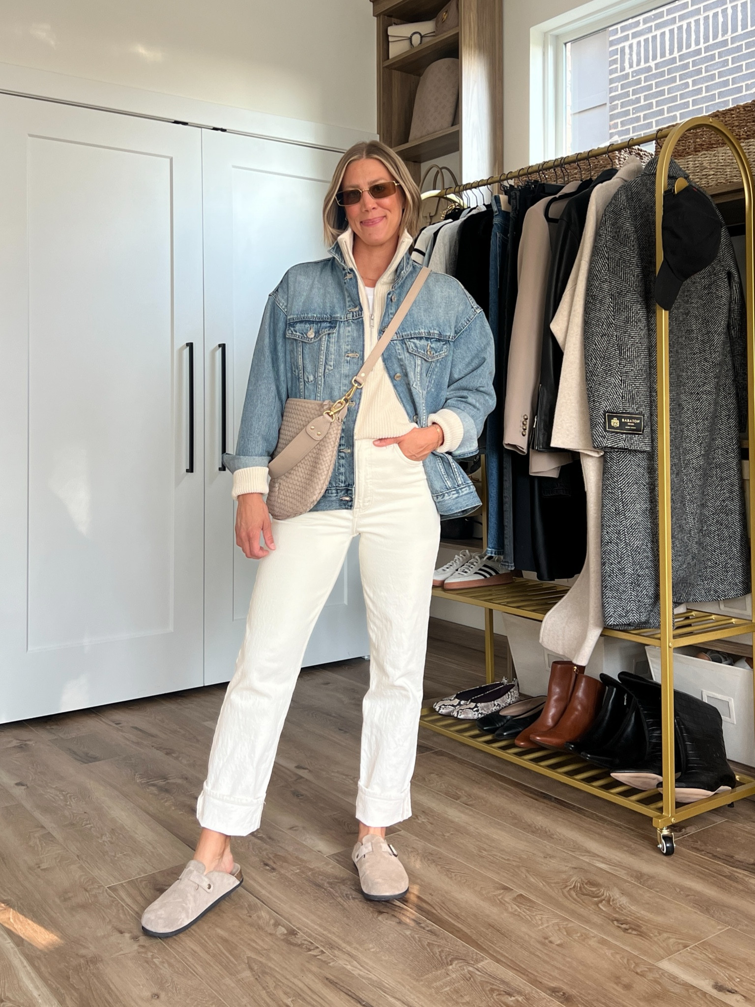 Wearing 26/regular jeans, medium denim jacket, small half zip sweater, XS tank, clogs tts 

#LTKFindsUnder50 #LTKSaleAlert #LTKFindsUnder100