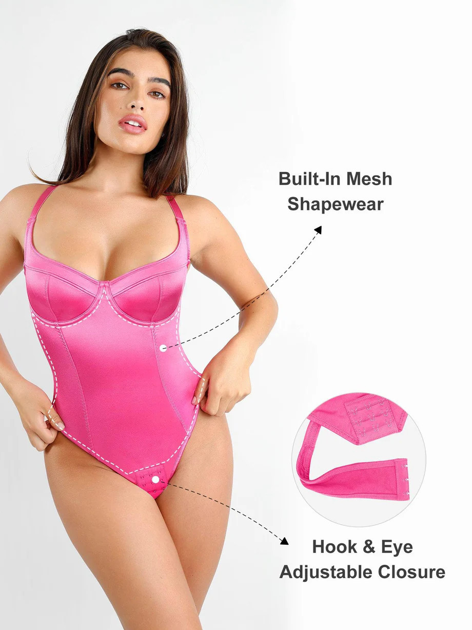 Metallic Shiny Shapewear Thong Bodysuit | Popilush | Popilush