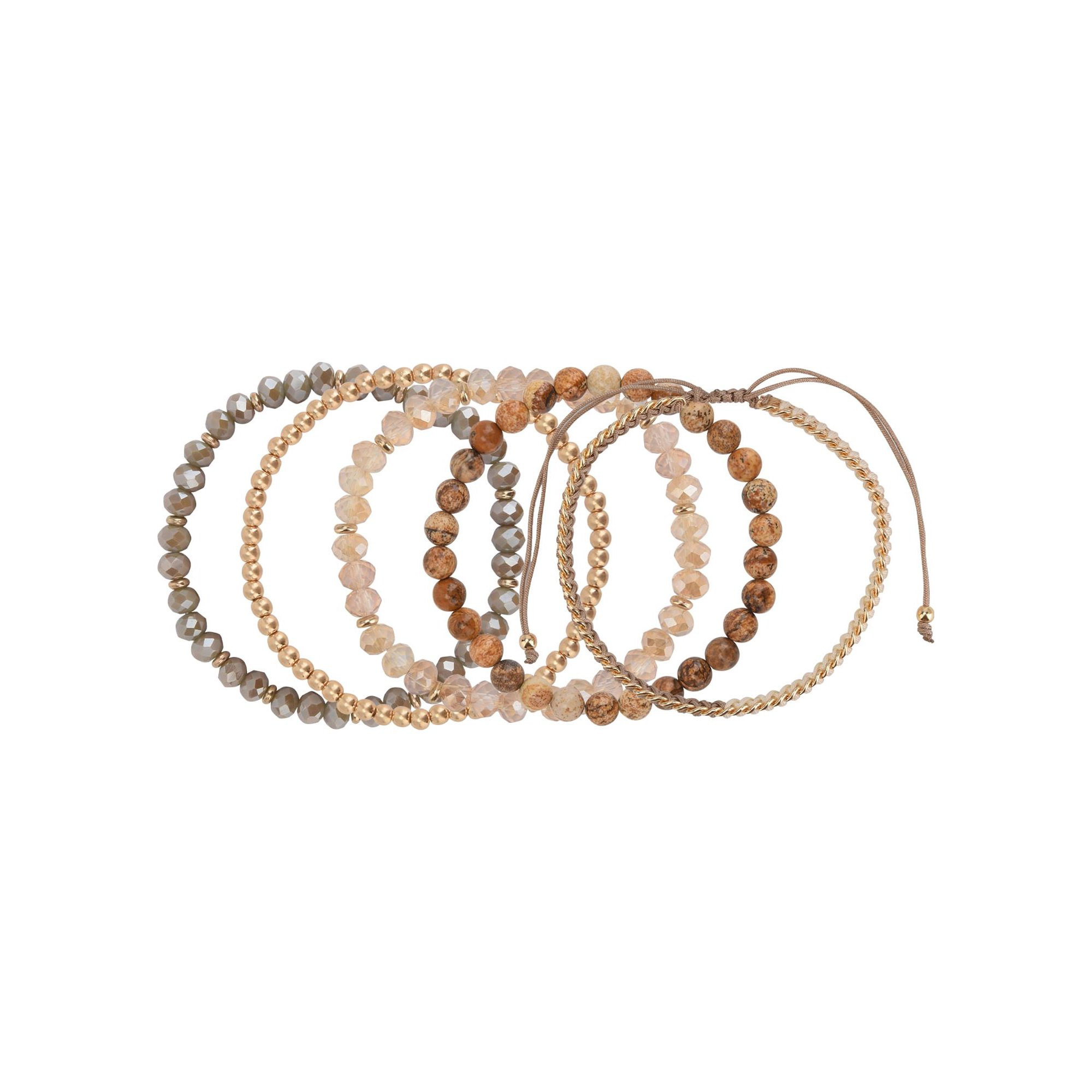The Pioneer Woman - Women's Jewelry, Soft Gold-tone Bracelet Set with Genuine Stone Beads | Walmart (US)