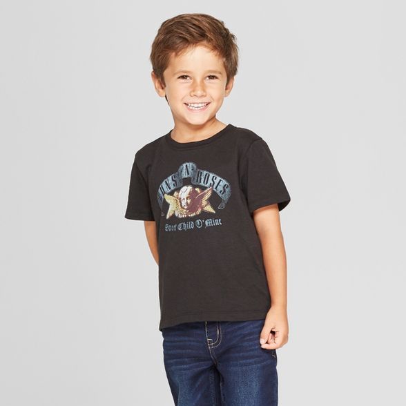 Toddler Boys' Guns N' Roses Short Sleeve T-Shirt - Black | Target