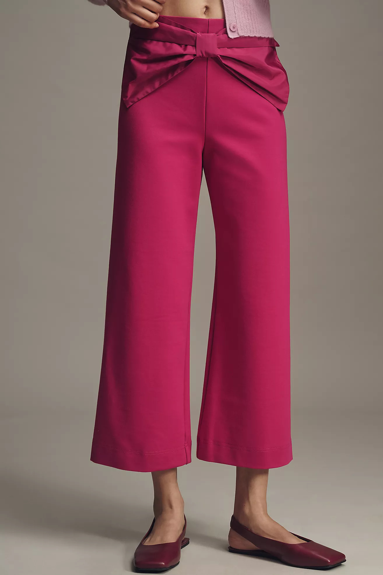 The @merricksart Colette Crop Bow-Waist Pants by Maeve | Anthropologie (US)