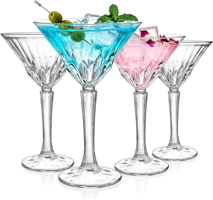 Martini Glasses Set of 4, 6oz Lead-free Crystal Martini Glass Set, Vintage Cocktail Glasses for E... | Amazon (US)