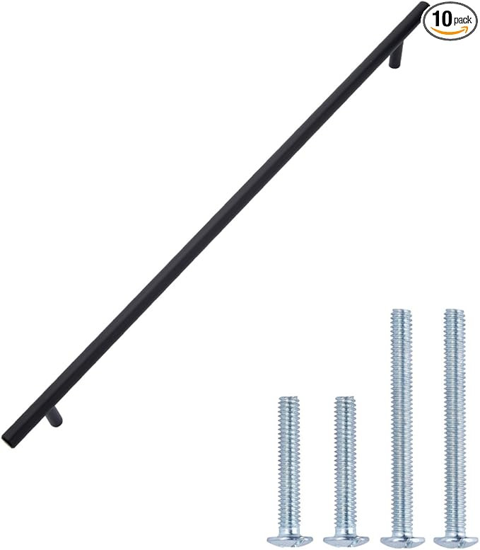 Amazon Basics Euro Bar Cabinet Handle (3/8-inch Diameter), 15-inch Length (12.63-inch Hole Center... | Amazon (US)