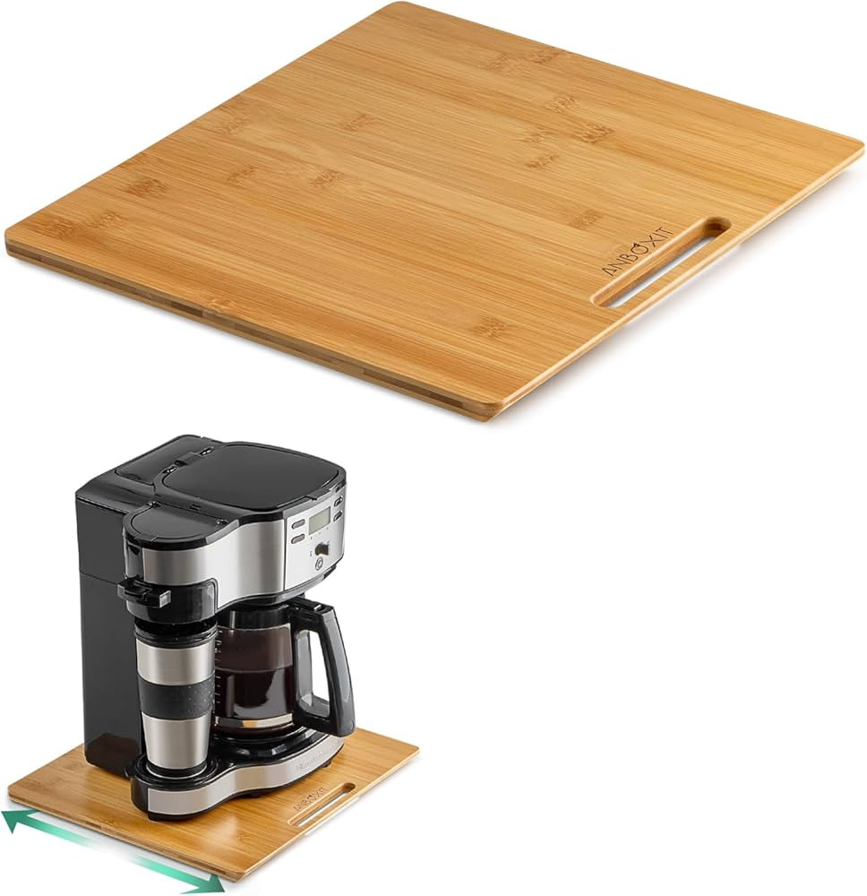 Bamboo Appliance Slider, Sliding Tray for Coffee Maker, Kitchen Countertop Appliance Rolling Tray... | Amazon (US)