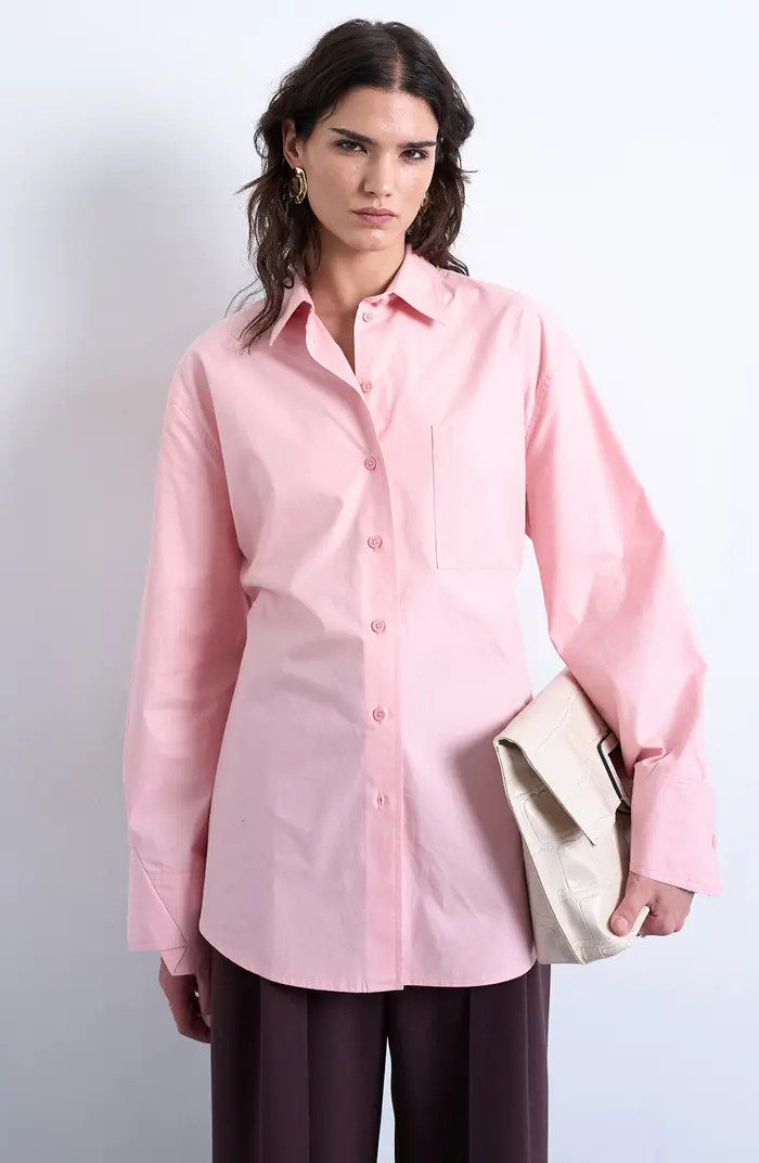 Darted Cuff Oversize Button-Up Shirt | Nordstrom