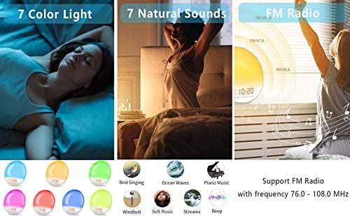 Wake Up Light Sunrise Alarm Clock for Kids, Heavy Sleepers, Bedroom, with Sunrise Simulation, Sle... | Amazon (US)