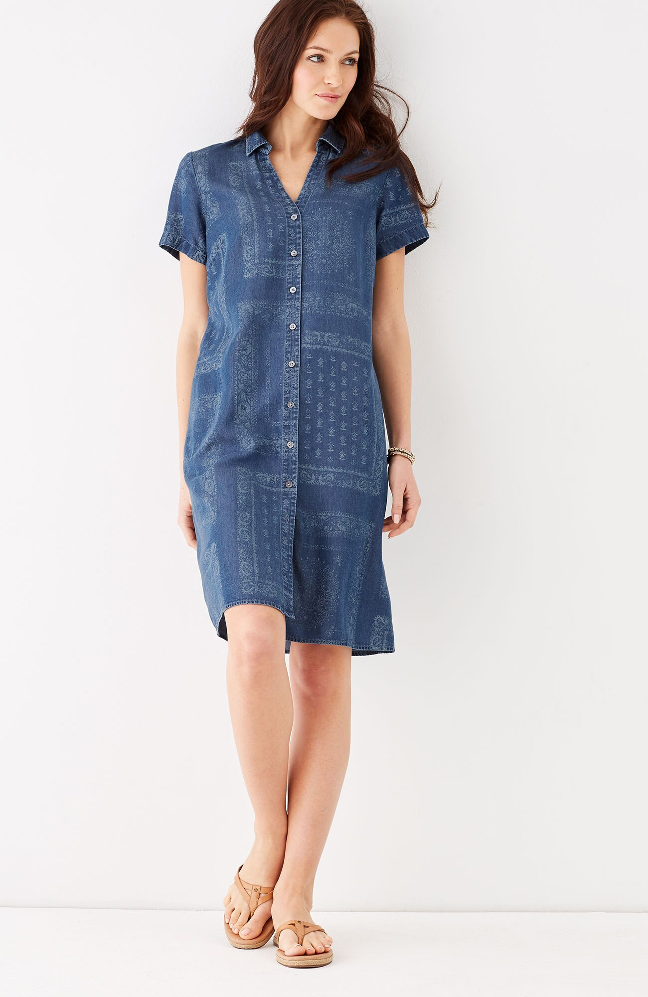 TENCEL® INDIGO PRINT SHIRTDRESS | J. Jill