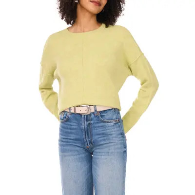 Vince Camuto Exposed Seam Crewneck Sweater in Paradox Pink at Nordstrom, Size X-Small | Nordstrom