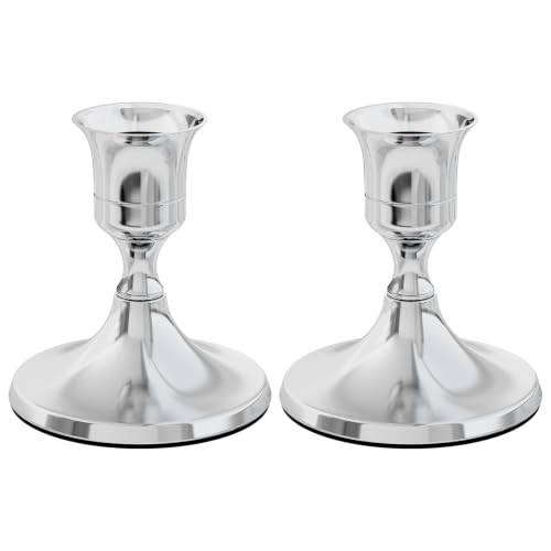 zeochyni Silver Taper Candle Holders Set of 2 | Amazon (US)