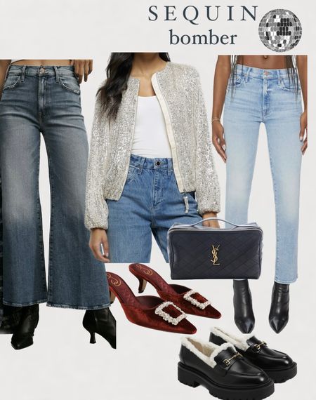 Outfit idea
Holiday style, Mother jeans, jeans, Mother denim, velvet shoes, YSL, Nordstroms 

#LTKover40 #LTKstyletip #LTKshoecrush