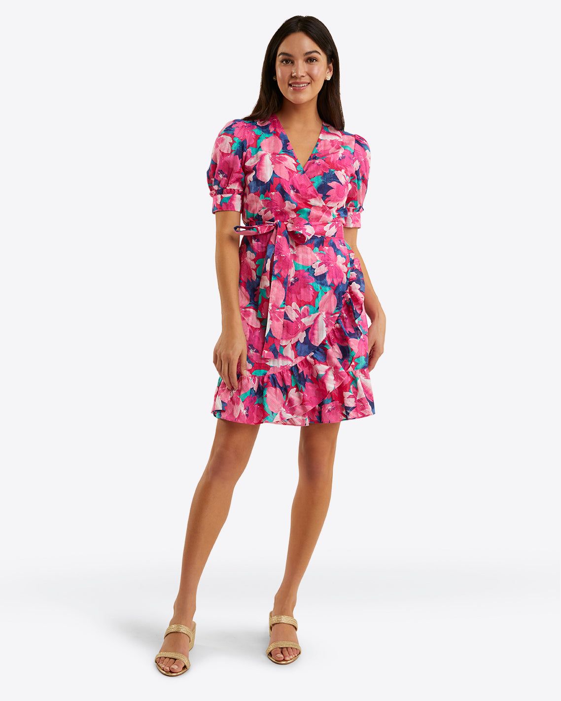 Reba Wrap Dress in Shadow Stripe | Draper James (US)