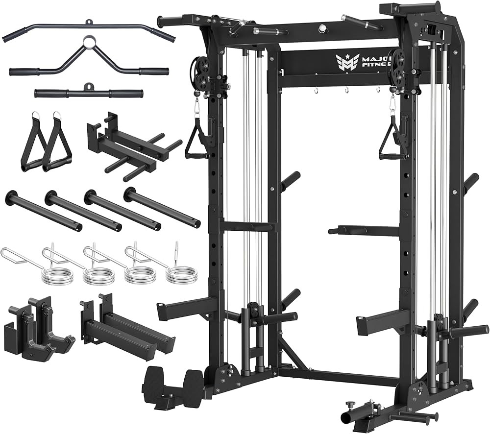 MAJOR FITNESS F22 Power Rack, 1600lbs All-in-One Squat Rack with Dual Pulley System, Heavy-Duty S... | Amazon (US)