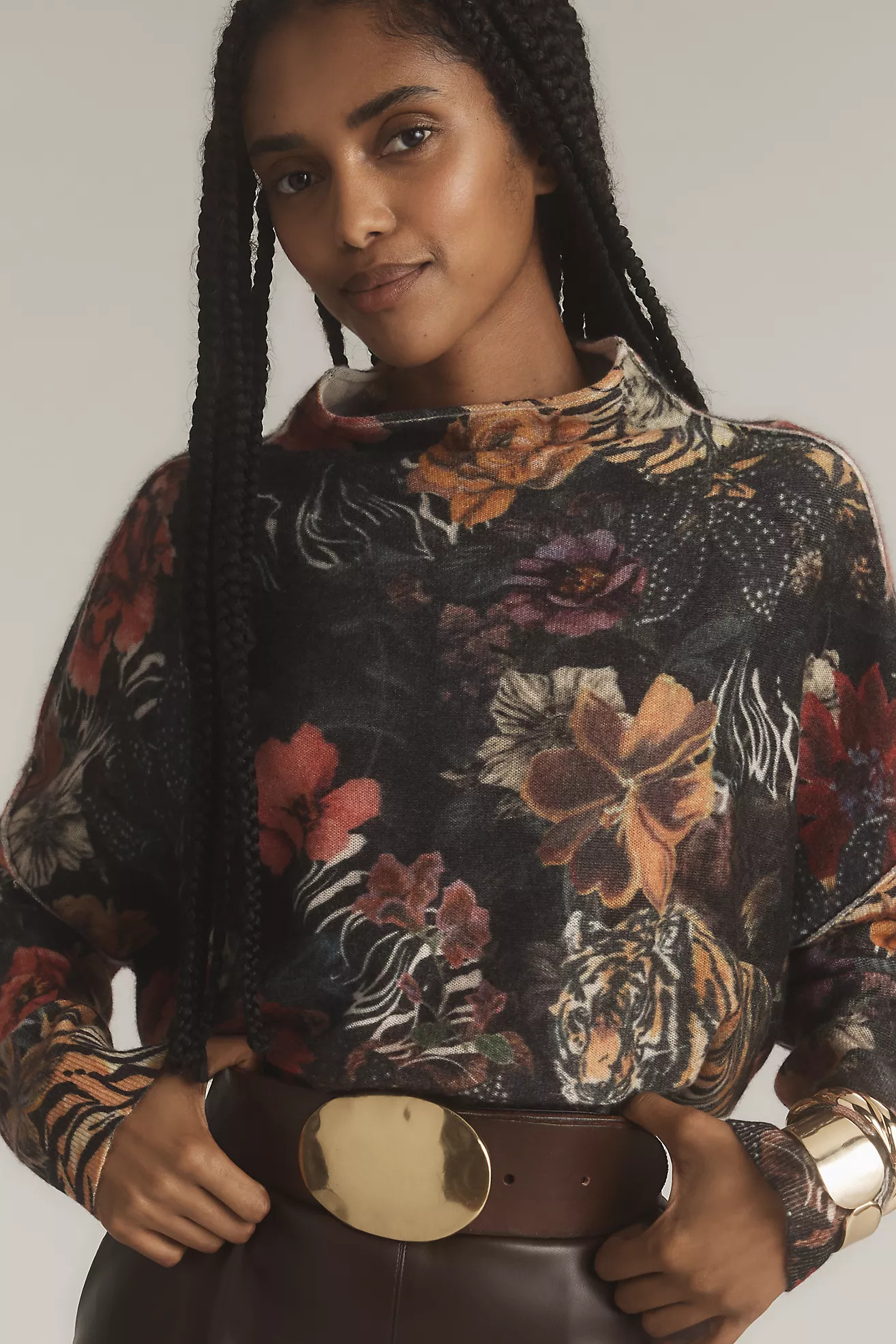 The Alani Cashmere Mock-Neck Sweater by Pilcro | Anthropologie (US)