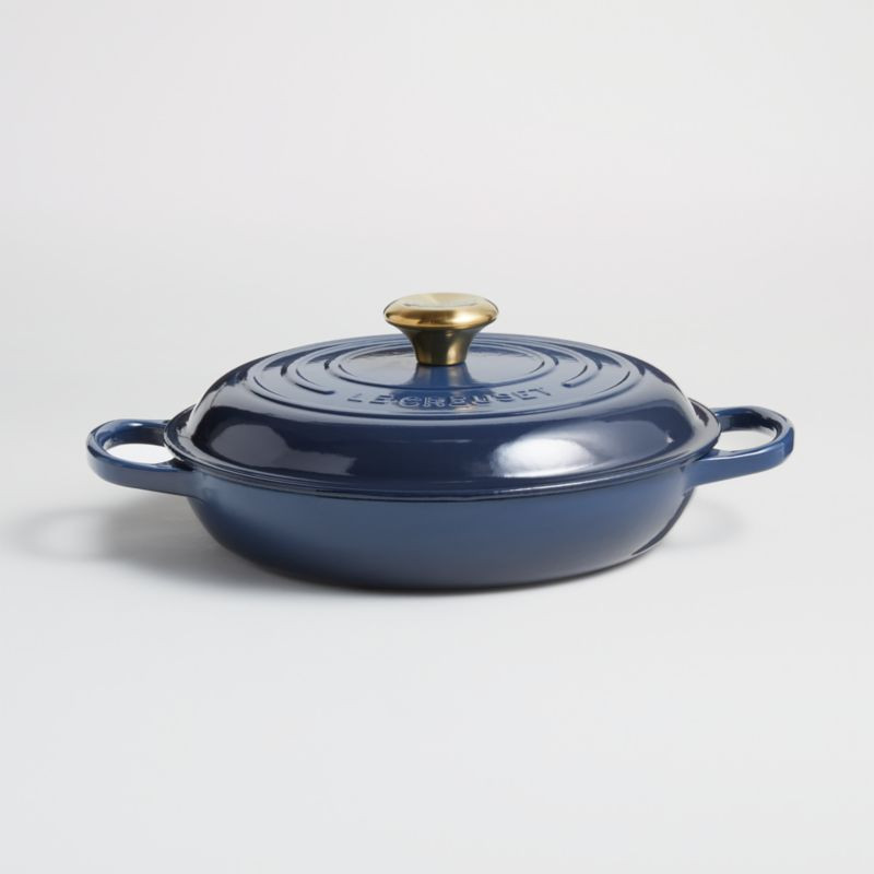 Le Creuset 2.25-Qt. Ink Blue Enameled Cast Iron Braiser Everyday Pan + Reviews | Crate & Barrel | Crate & Barrel