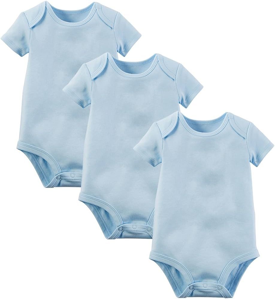 3 Pack Unisex Baby Bodysuit Cotton Short Sleeve Onesies | Amazon (US)