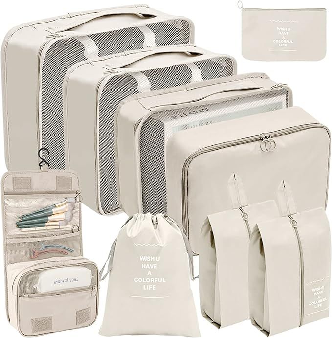 BRAQ 9 Pcs Travel Packing Organizers Travel Packing Cubes for Suitcase Set Luggage Organizers for... | Amazon (US)