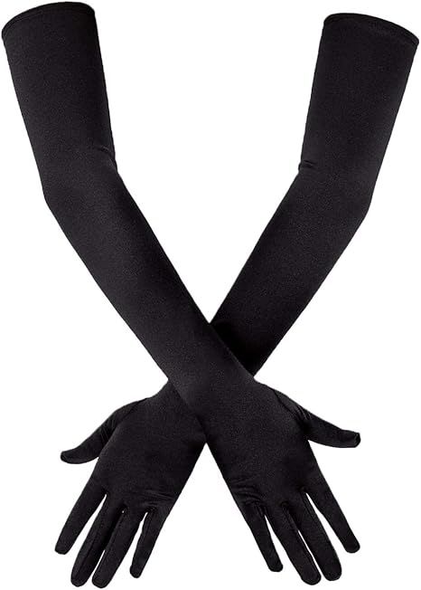 SAVITA Long Elbow Satin Gloves 21 inch Stretchy 1920s Opera Gloves Evening Party Dance Gloves for... | Amazon (US)