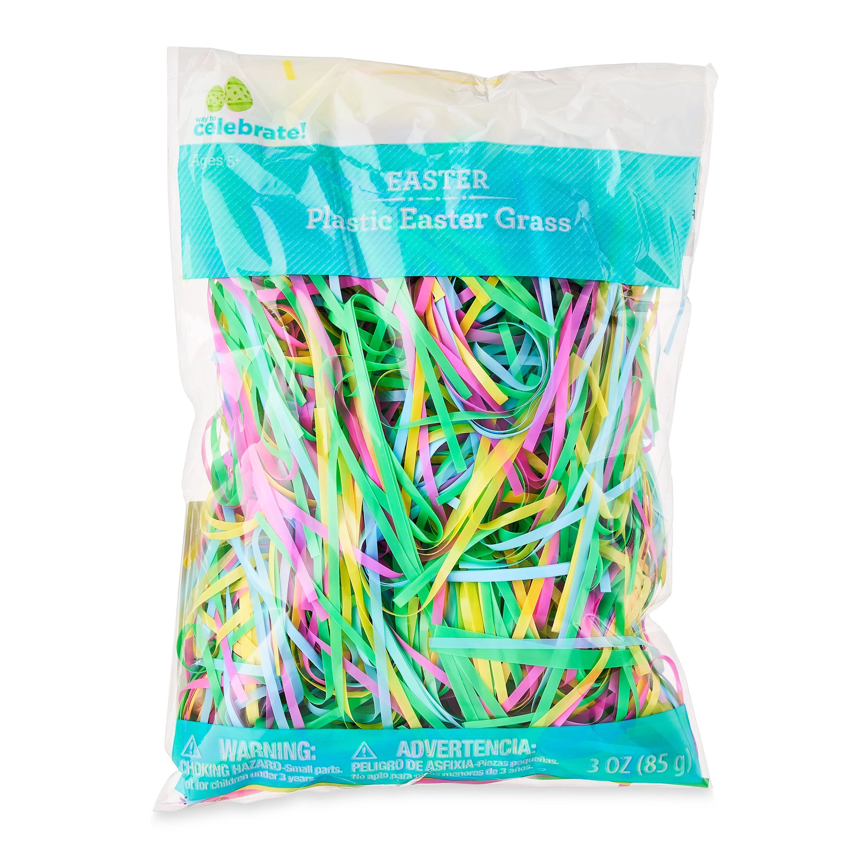 Way To Celebrate Easter Pastel Mix Plastic Easter Grass, 3 oz | Walmart (US)