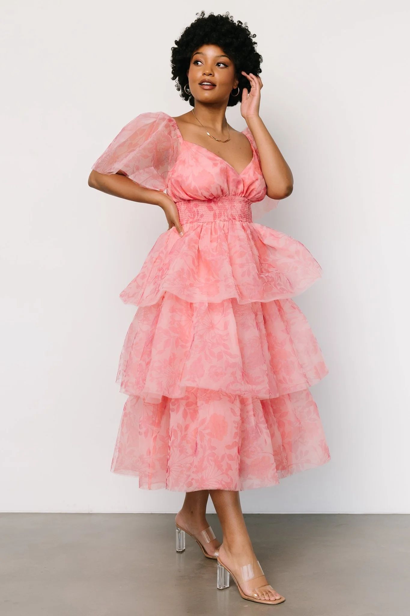 Antoinette Tulle Tiered Dress | Rose Floral | Baltic Born