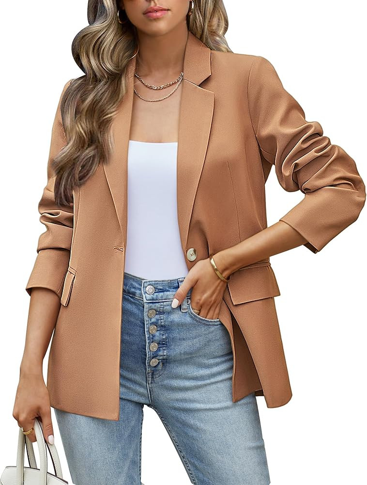 luvamia Blazers for Women Business Casual Long Sleeves Work Professional Suits Dressy Jackets wit... | Amazon (US)