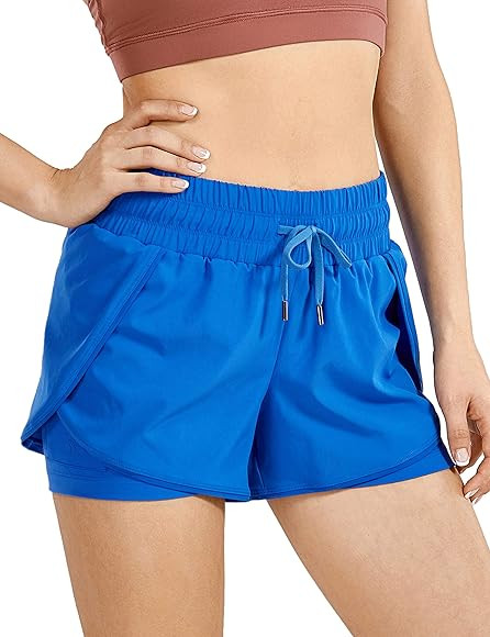Workout Running Shorts Women with Liner 2 in 1 Athletic Sports Shorts with Zip Pocket- 3 inches | Amazon (US)